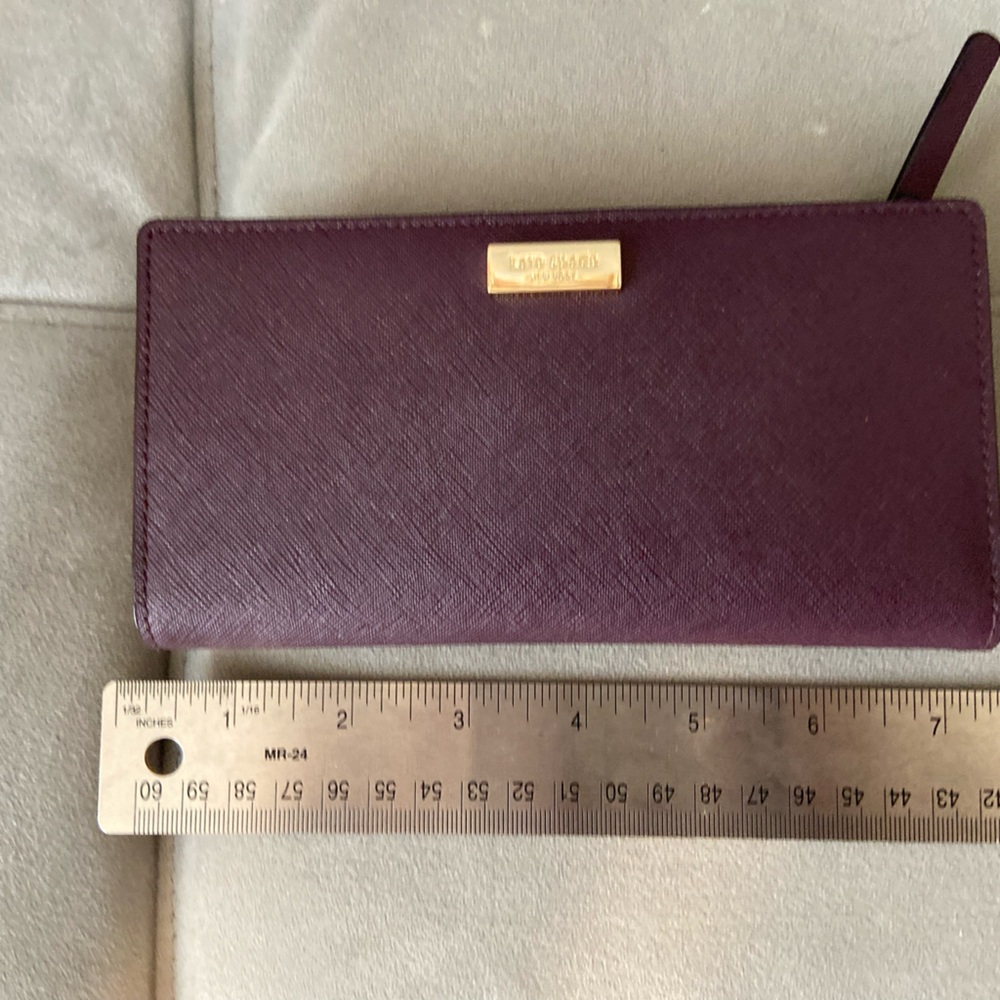 Eggplant Kate Spade Wallet with Snap Closure